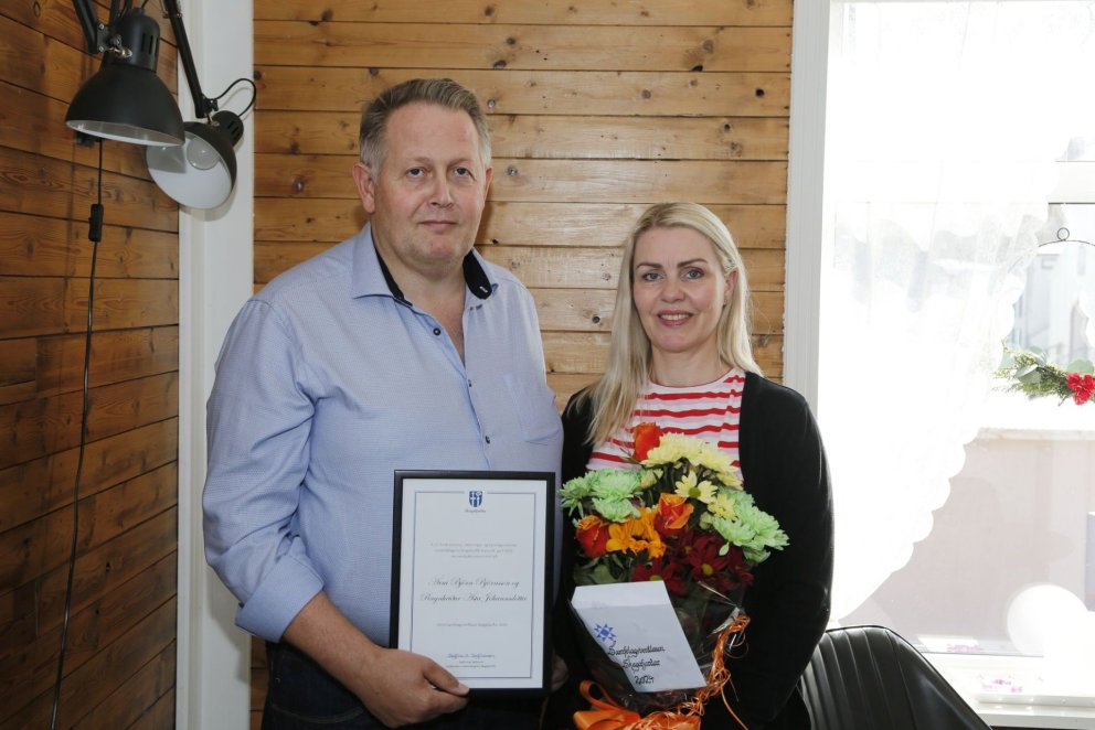 Árni Björn og Ragnheiður Ásta, handhafar Samfélagsverðlauna Skagafjarðar 2024. Mynd GG/Feykir